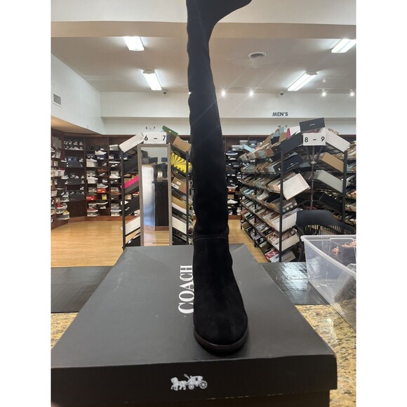 Coach Womens Black Lucia Suede Leather Over Knee Riding Boots Size 5MSRP $375 - Picture 2 of 8